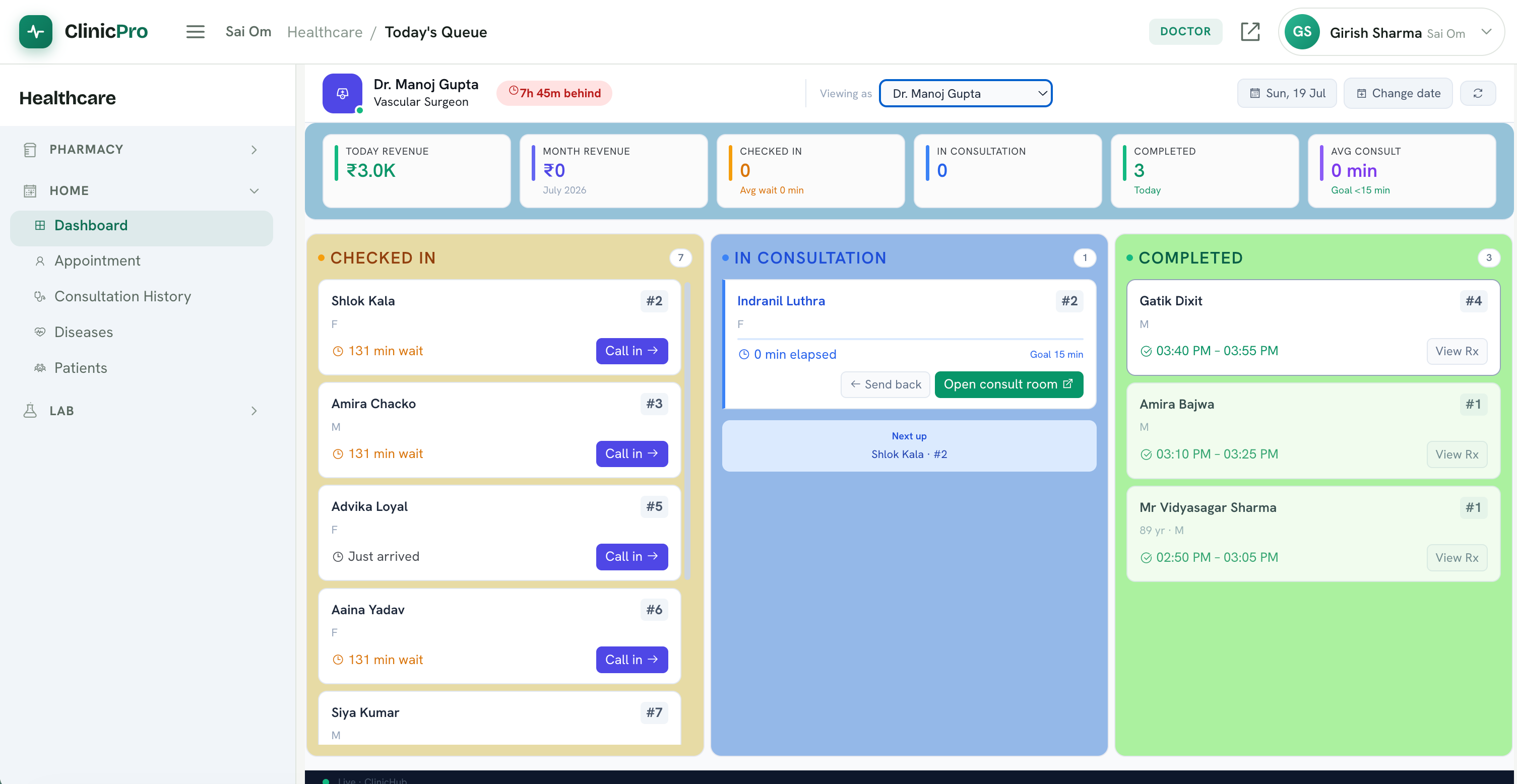 ClinicPro doctor portal