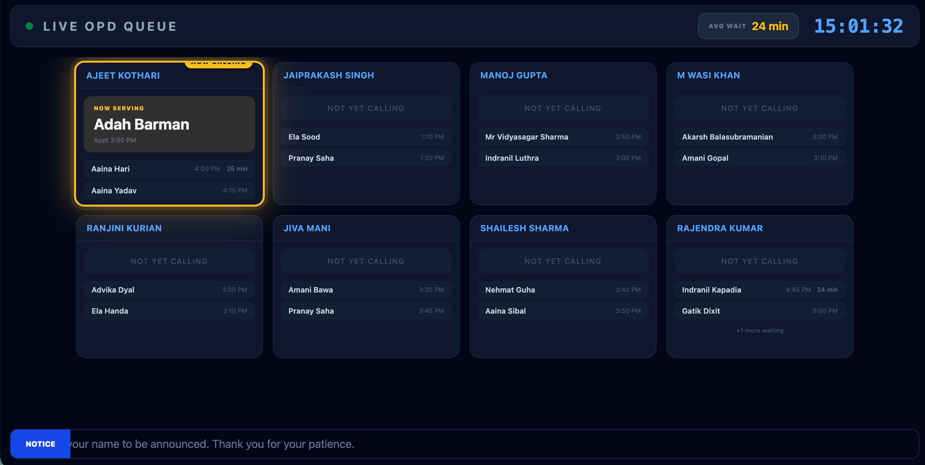 ClinicPro kiosk page